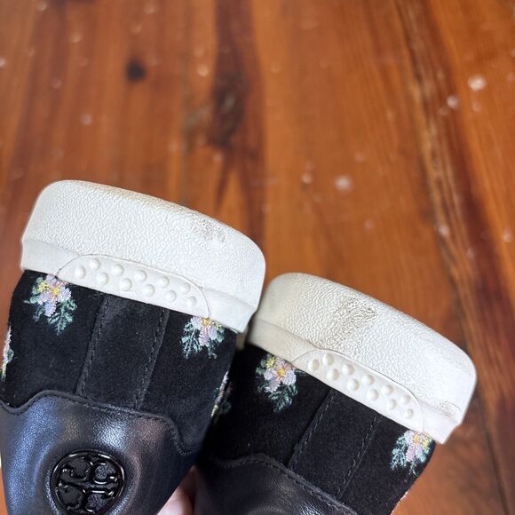Tory Burch Womens Howell Court Sneakers Black Ditsy Daybreak Floral size 8 - Picture 6 of 7